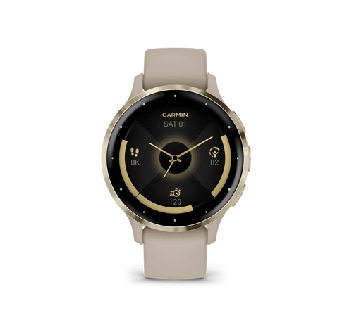 Venu 3S french grey, cream gold, silicone band