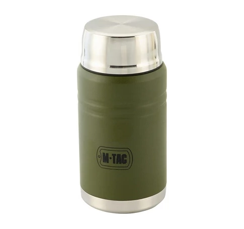 M-Tac UN-R02-750A Food thermos with foldable stainless steel spoon, 750 ml, olive green