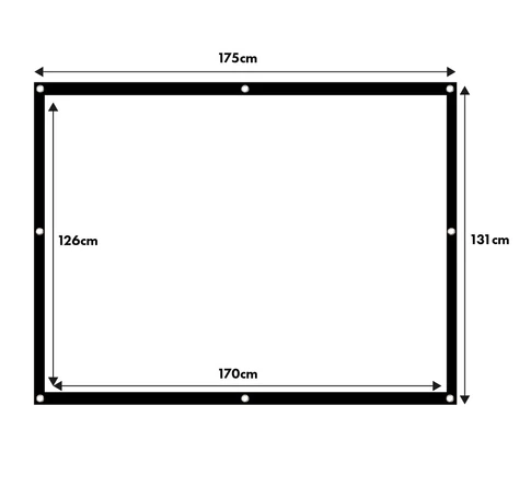 Maclean projection screen, 84", 175x131cm, 25mm 4:3 border, tension hooks, MC-166