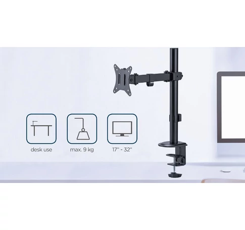 Gembird MA-D1-03 monitor mount / stand 81.3 cm (32") Desk Black