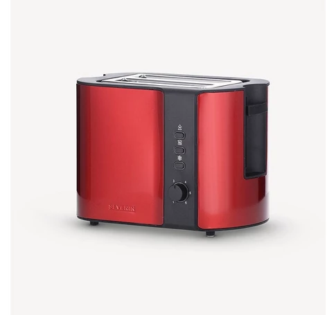 Severin AT 2217 toaster 2 slice(s) 800 W Metallic, Red