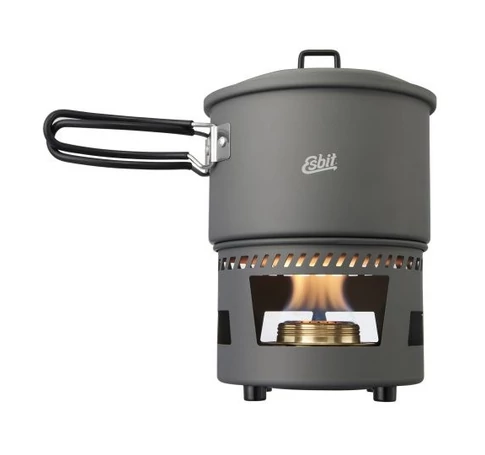 ESBIT Cookset with alcohol burner Pot 1.5 L Aluminium, Black