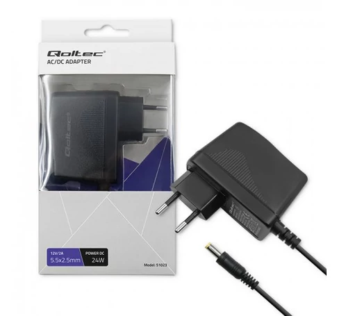 Qoltec 51023 power adapter/inverter Indoor 24 W Black