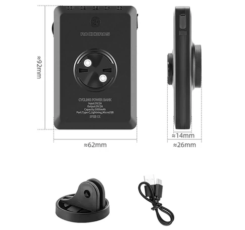 Rockbros JP008 front bike light with power bank for under the speedometer
