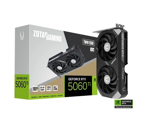 ZOTAC Videokártya PCI-Ex16x nVIDIA RTX 5060 Ti TWIN EDGE OC 16GB GDDR7
