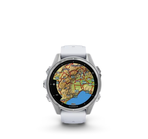 fenix 8, Silver w/White Silicone Band, 43 mm