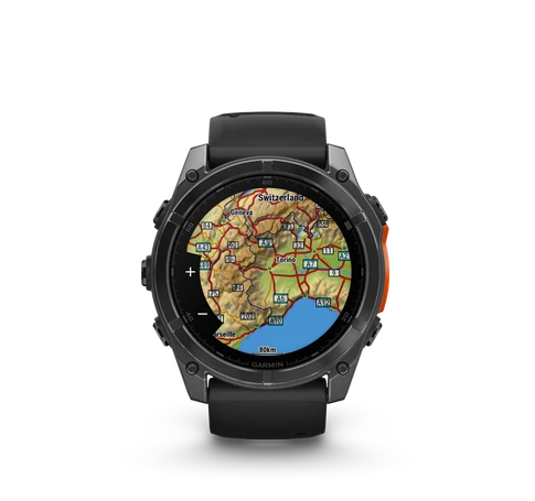 fenix 8, Slate grey w/Black Silicone Band, 51 mm