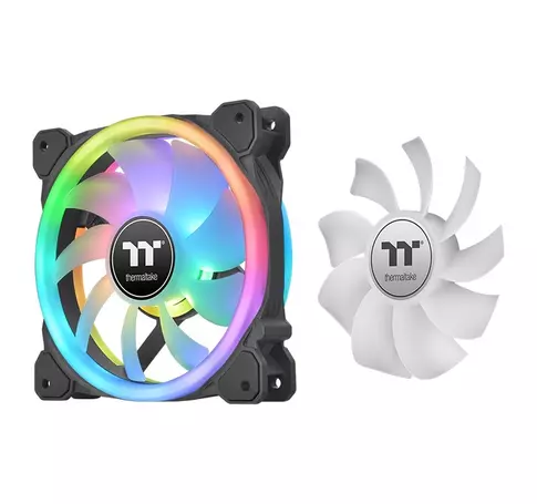 SwaFan 12 RGB fan + controller + replacement blades (reverse), black