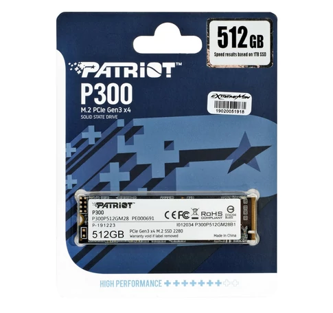 SSD PATRIOT P300 M.2 PCI-EX4 NVME 512GB
