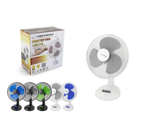 Esperanza EHF003WE, 12'' desk fan, White and Gray