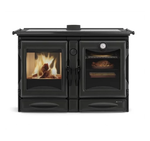 LaNordica Rosa 5.0 acél fatüzelésű sparhert (fekete) - 8,8 kW 