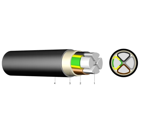 EAYY-J 4x240 /NAYY-J/ SM fekete (0) 0,6/1kV erőátviteli kábel