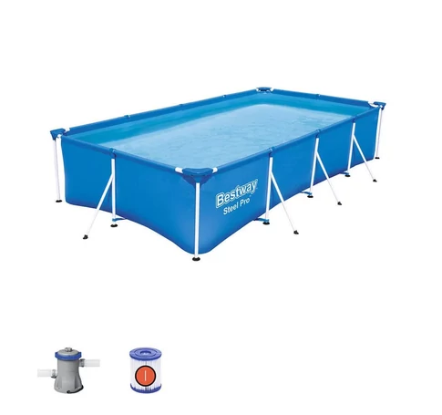 Bestway FLORIDA szögletes fémvázas medence szett 400 x 211 x 81 cm