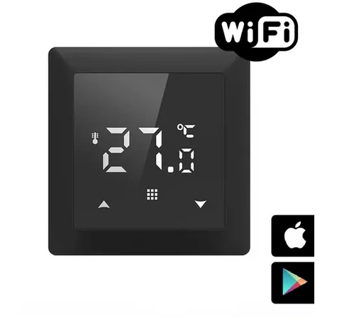 FALCON WiFi Control PRO Black digitális szobatermosztát központi fűtéshez (3A - fekete)