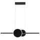 REALITY Gendra LED pendant lamp, sand black. LED 4000K 23W. L: 80cm, 2 rings 20cm LED outside. Horizontal tube with LED light down. Total 20cm. - REAL-339901-30